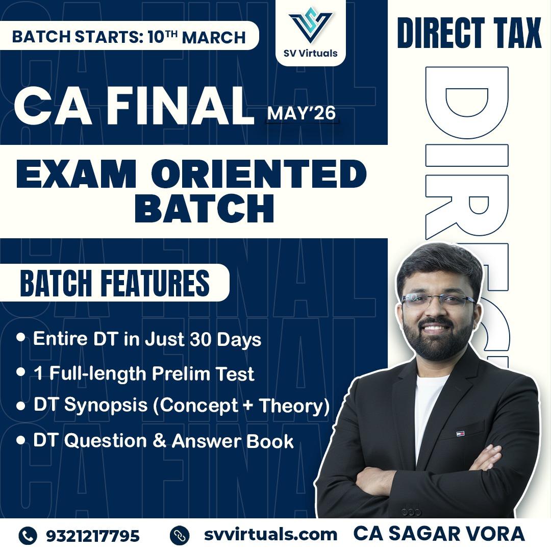 CA Final Direct Tax Exam Oriented Comprehensive Batch